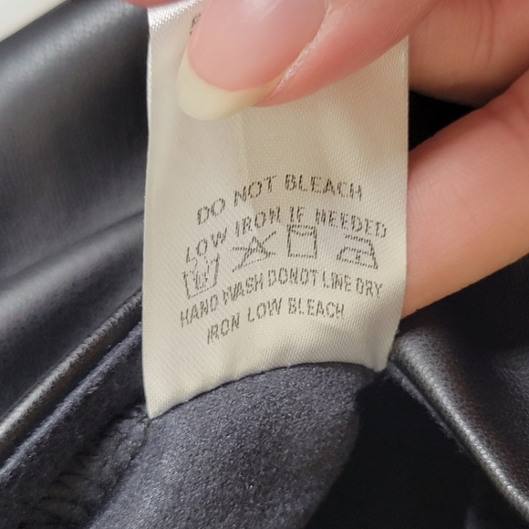 Bohme Karina Black Faux Vegan Leather High Rise Pull-On Pants XS (00-0) EUC - Picture 13 of 14